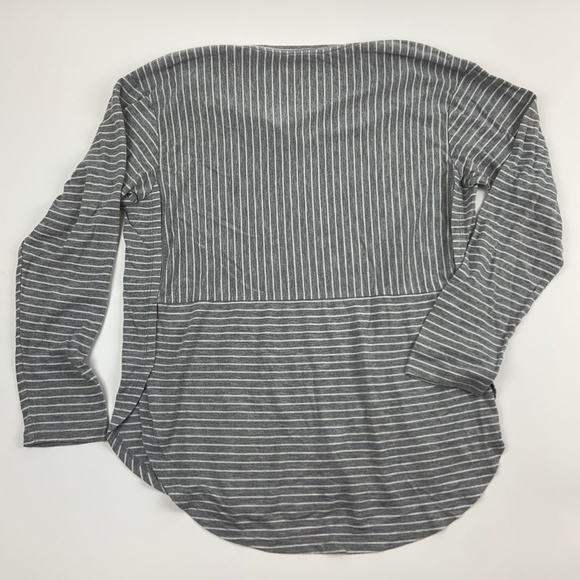 Faded Glory Womens Sweater Long Sleeve V Neck Stripes Grey White Small - Picture 6 of 6